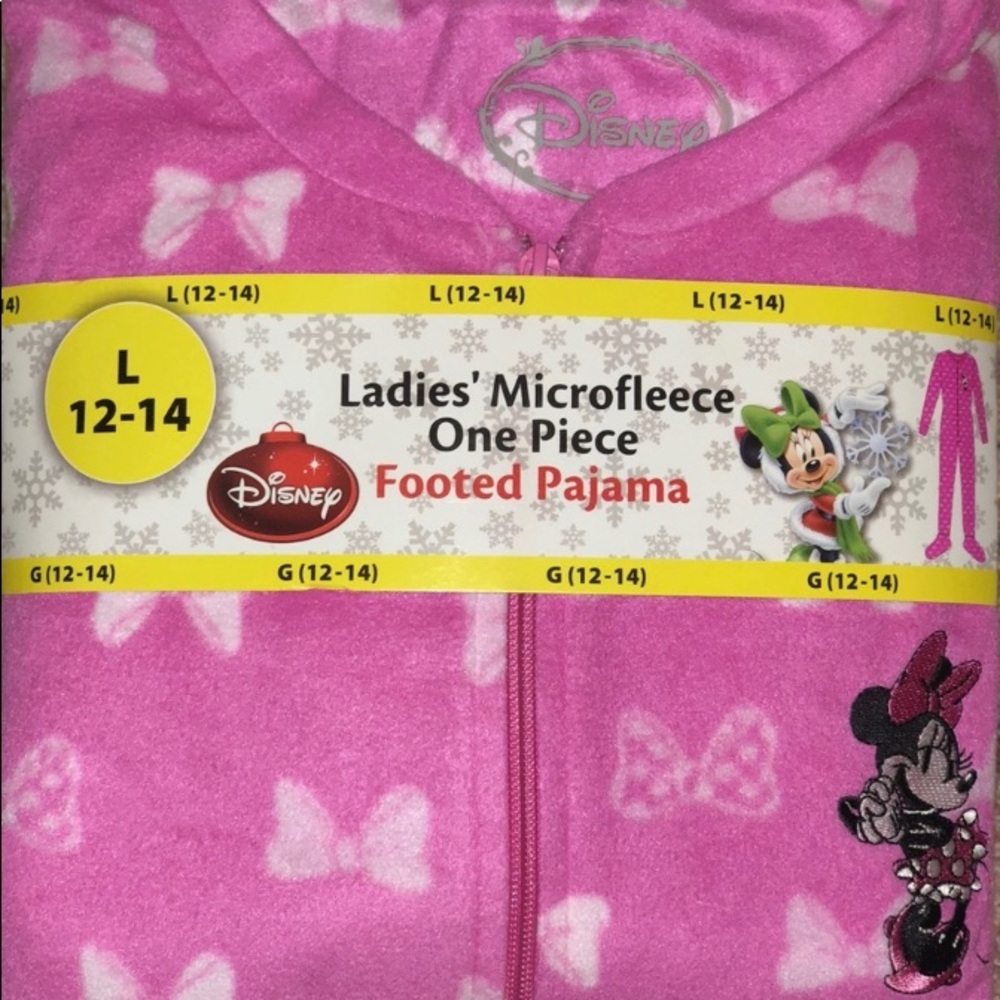 Pink Minnie Mouse Adult Onesie Fleece